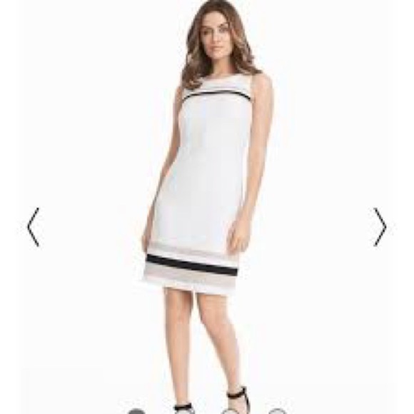 White House Black Market White and Black Mini Dress - Picture 1 of 8